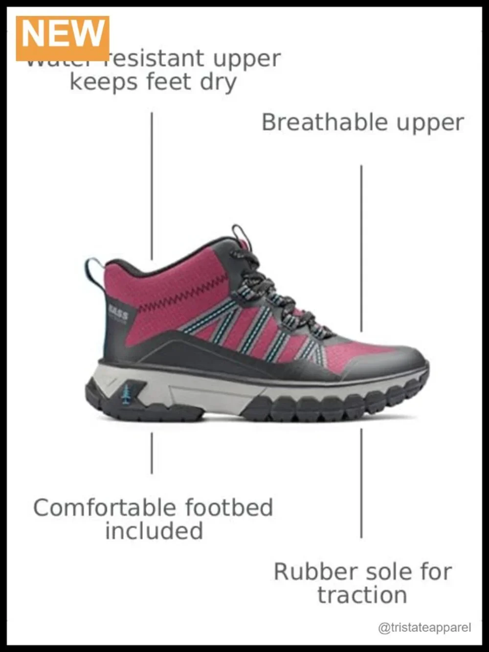 Women's Ankle Hiking Boots Water Resistant Lace Up Trail Shoes